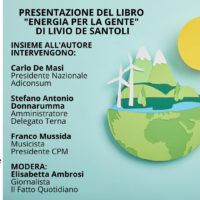 Presentazione del libro “Energia per la gente” di Livio de Santoli Copertina dell'evento di Facebook 1920x1080 px